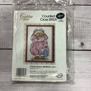 Golden Bee Counted Cross Stitch Kit Clover Bunny Bedtime Needlepoint Sealed
